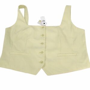 Express Pale lime green Button-Up Top/vest